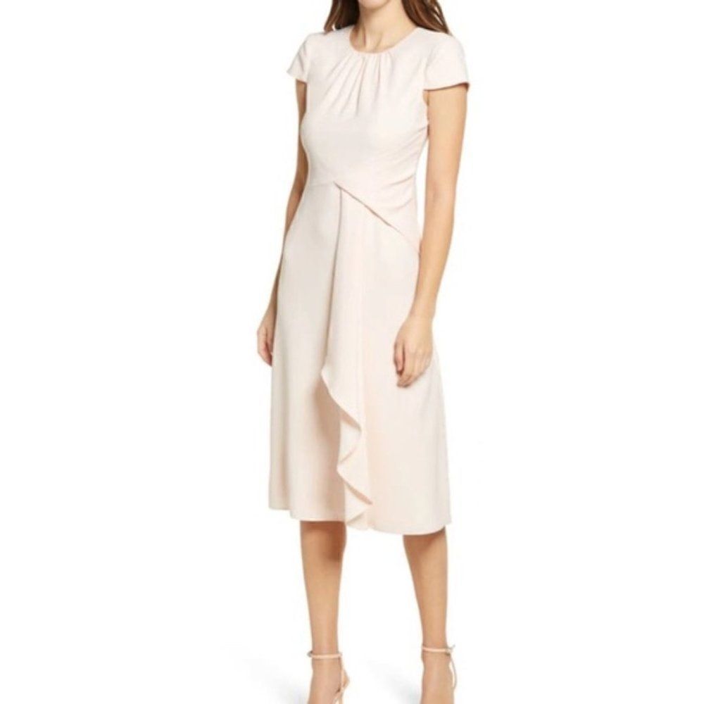 Vince Camuto Cap Sleeve Midi Dress Blush